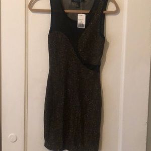 Sexy Forever 21 black mesh and gold dress NWT